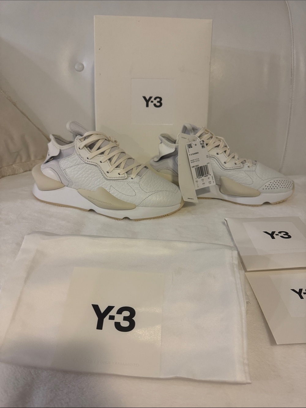 Y-3 Off- White and Cream Sneakers